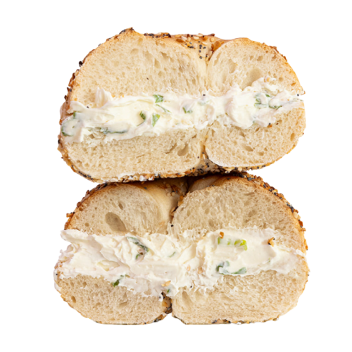 Myrtle ave Everything Bagel with flavored cream cheese